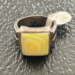 Silpada .925 Sterling Silver Vintage Mother of Pearl Ring Size 6 Green #R1270